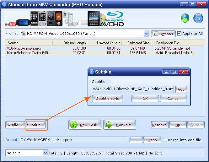 MKV to HD Video, How to convert to hd video with subtitle